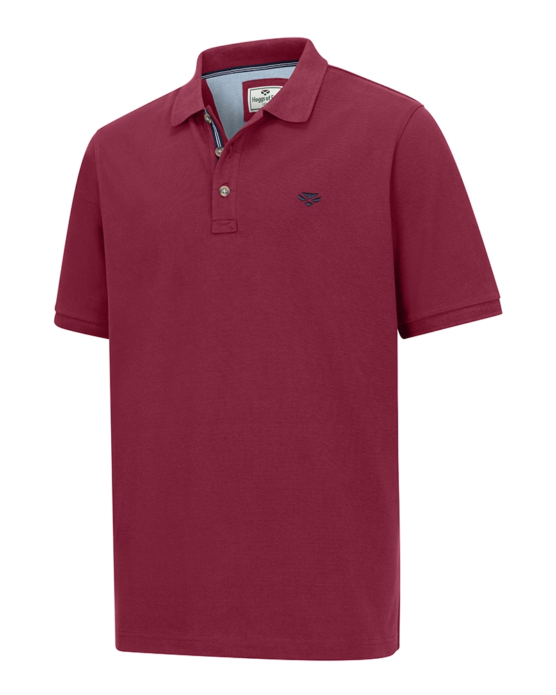 Hoggs of Fife Newton Pique Polo Shirt - Burgundy