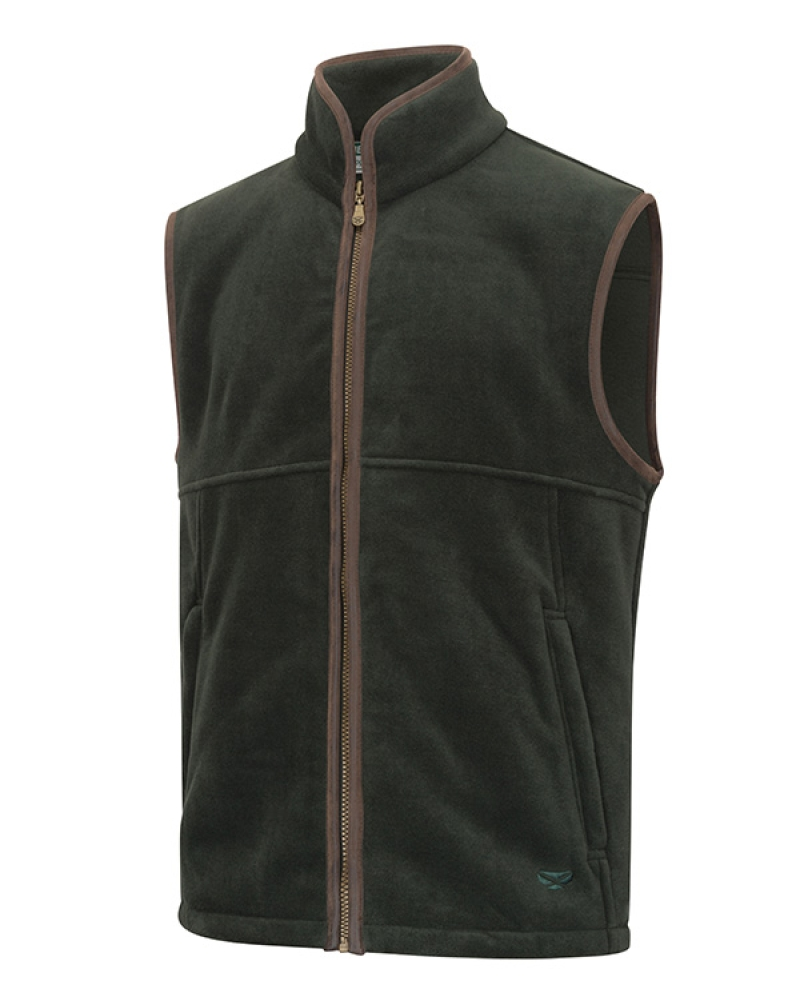 Hoggs Of Fife Stenton Technical Fleece Gilet Pine Green
