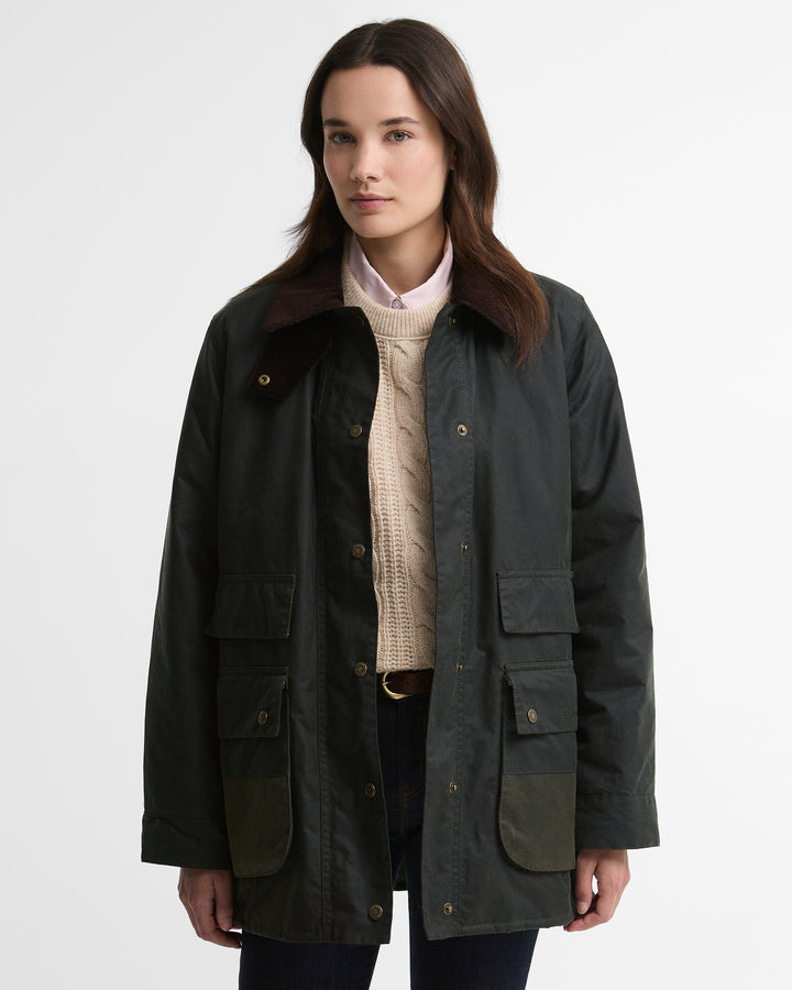 Barbour Modern Border Wax Jacket Sage/Classic