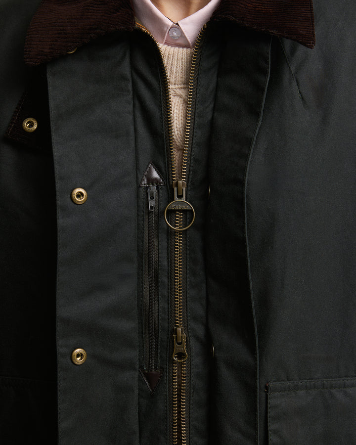 Barbour Modern Border Wax Jacket Sage/Classic