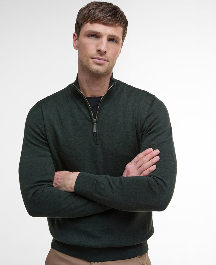 Barbour Gamlin Half Zip Knitted Jumper Olive