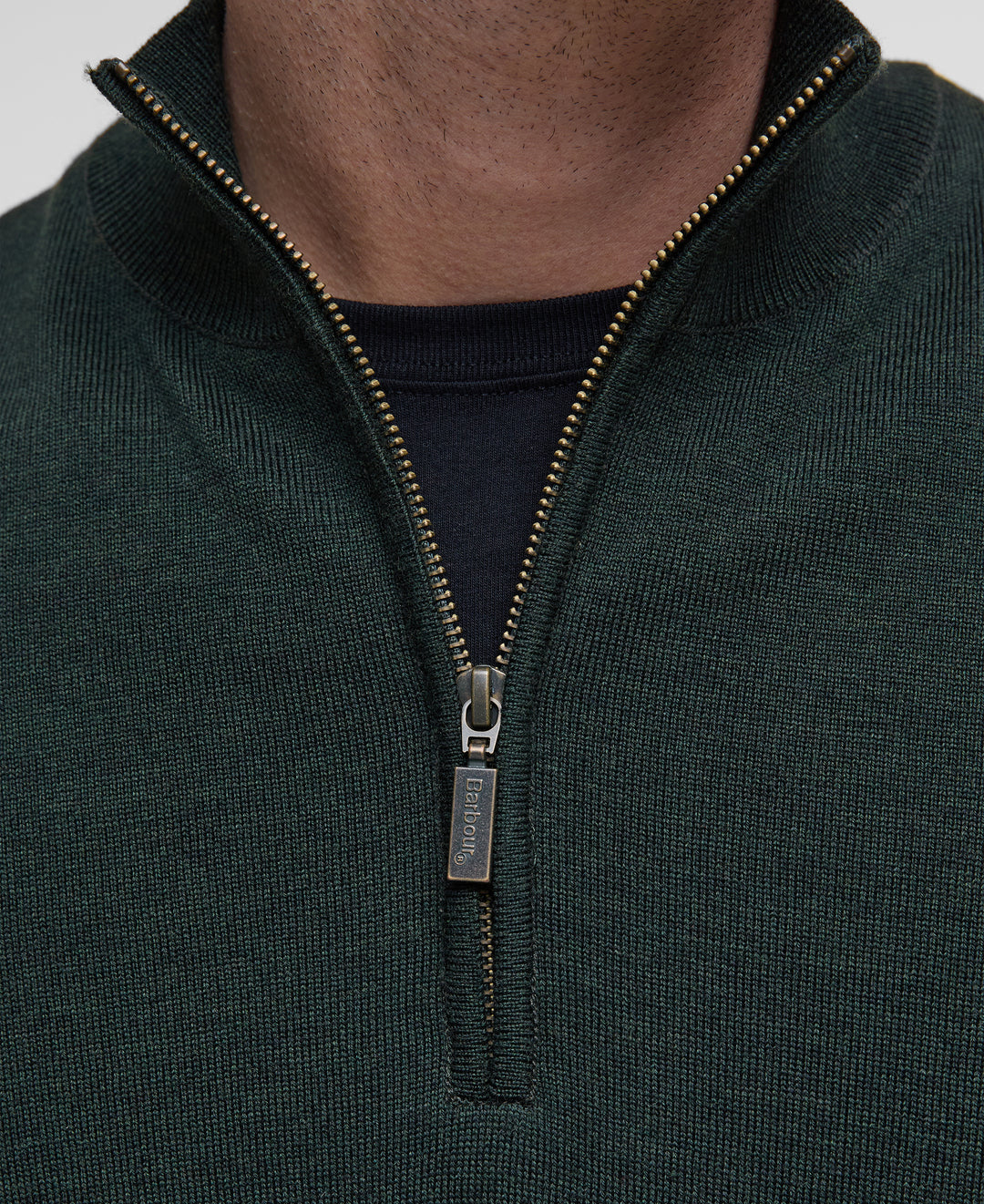 Barbour Gamlin Half Zip Knitted Jumper Olive
