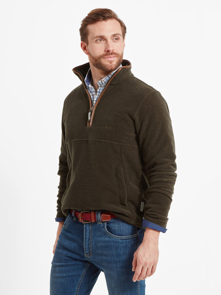 Schoffel Berkeley Quarter Zip Fleece Dark Olive