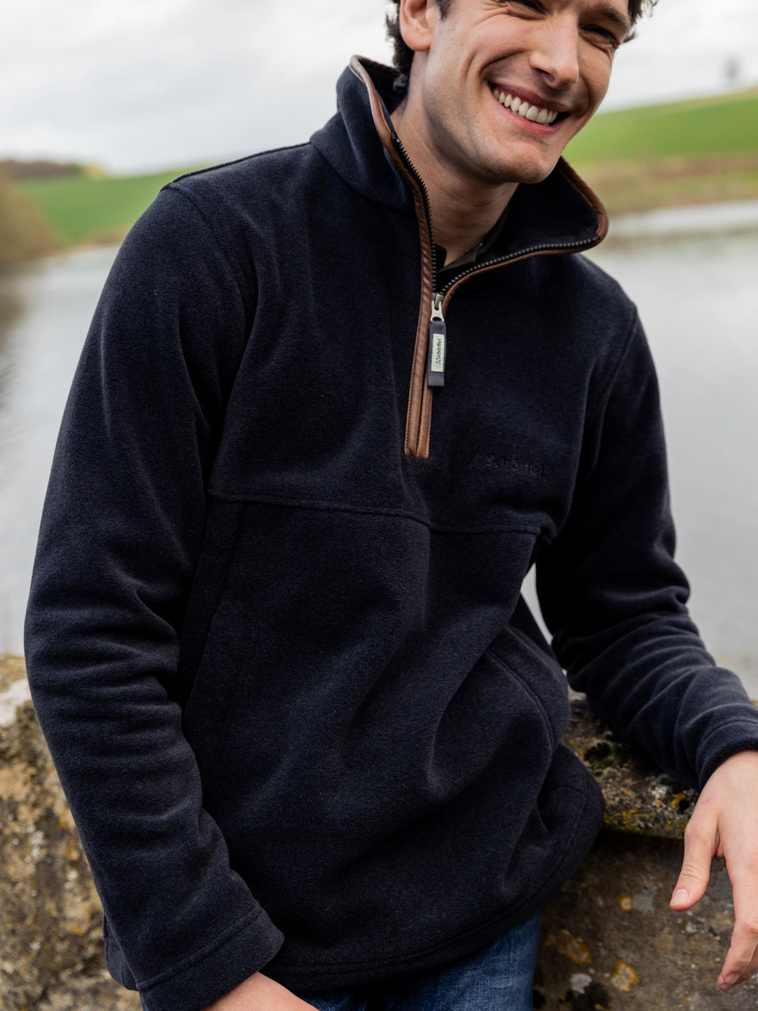 Schoffel Berkeley Quarter Zip Fleece Navy