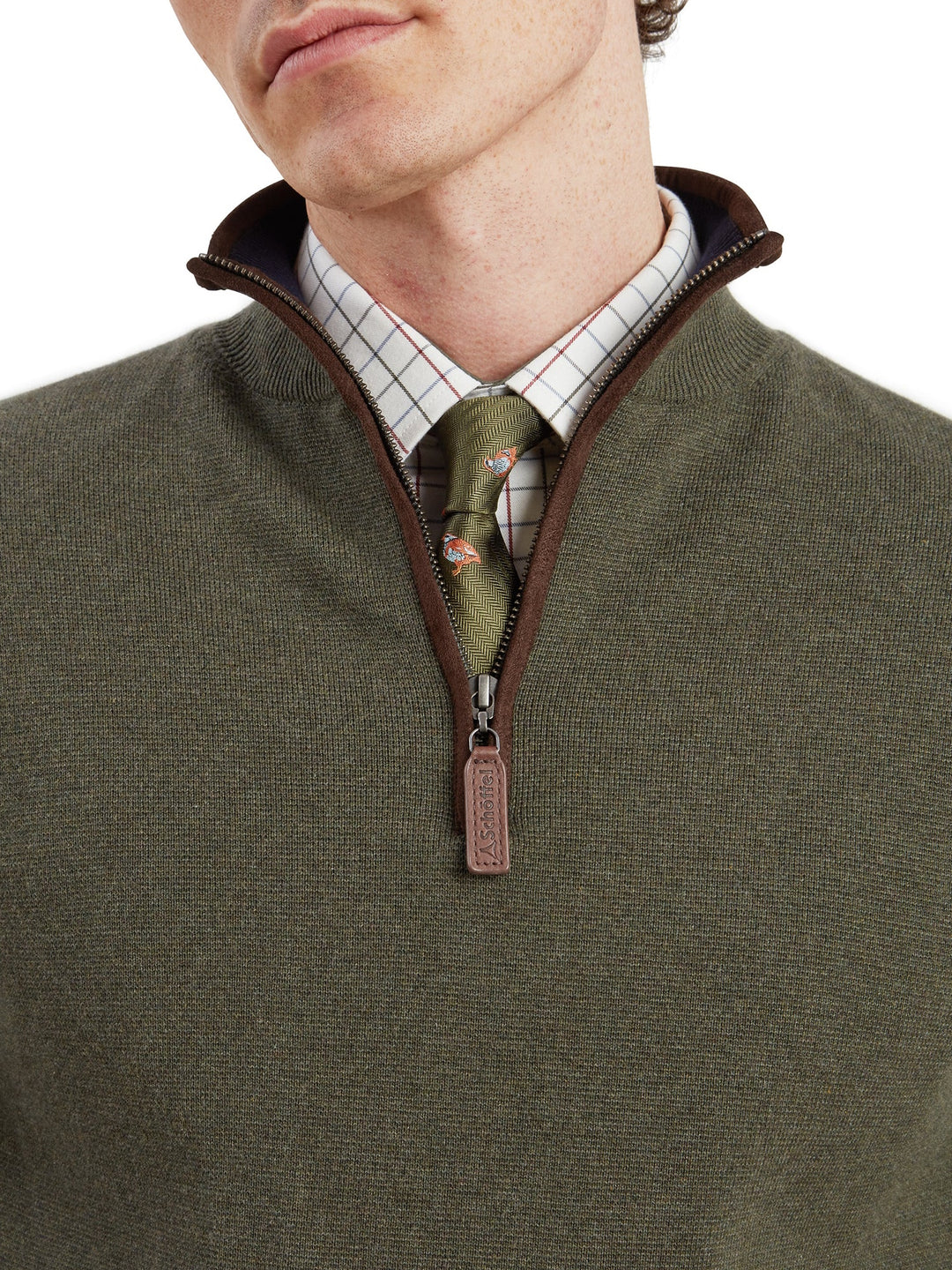 Schoffel Angus Aerobloc Quarter Zip Jumper Woodland Green