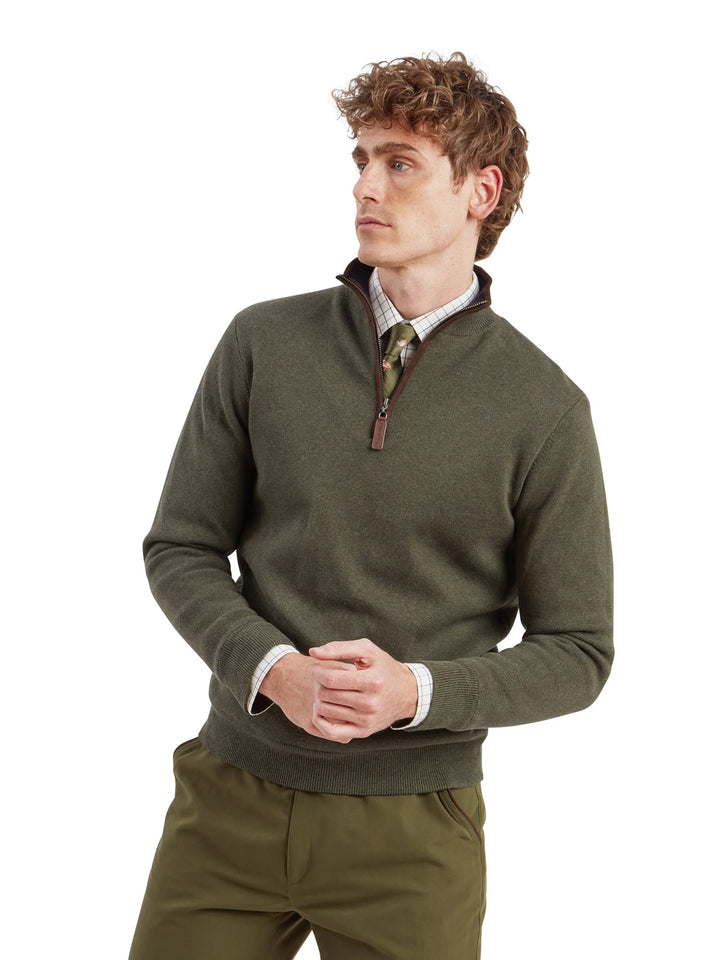Schoffel Angus Aerobloc Quarter Zip Jumper Woodland Green