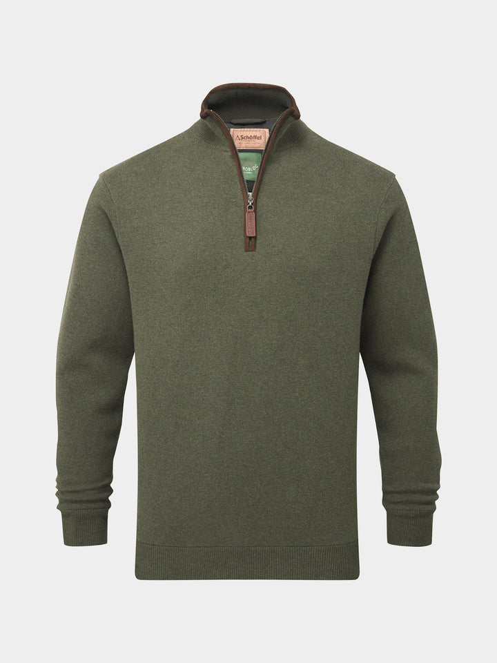 Schoffel Angus Aerobloc Quarter Zip Jumper Woodland Green