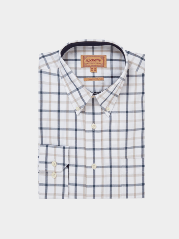 Schoffel Brancaster Classic Shirt Oxford Navy Check