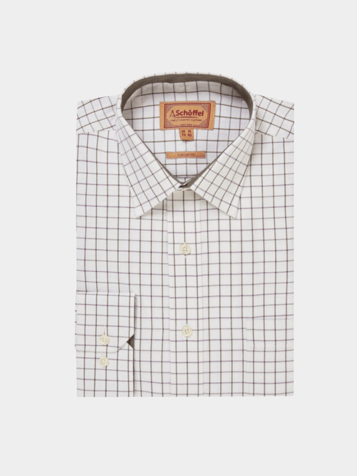 Schoffel Burnham Tattersall Classic Shirt Olive