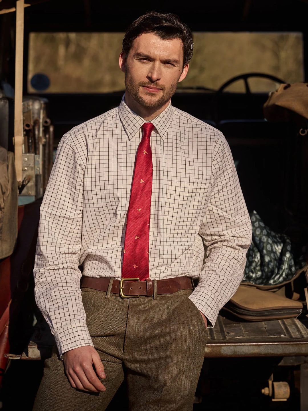 Schoffel Burnham Tattersall Classic Shirt Olive
