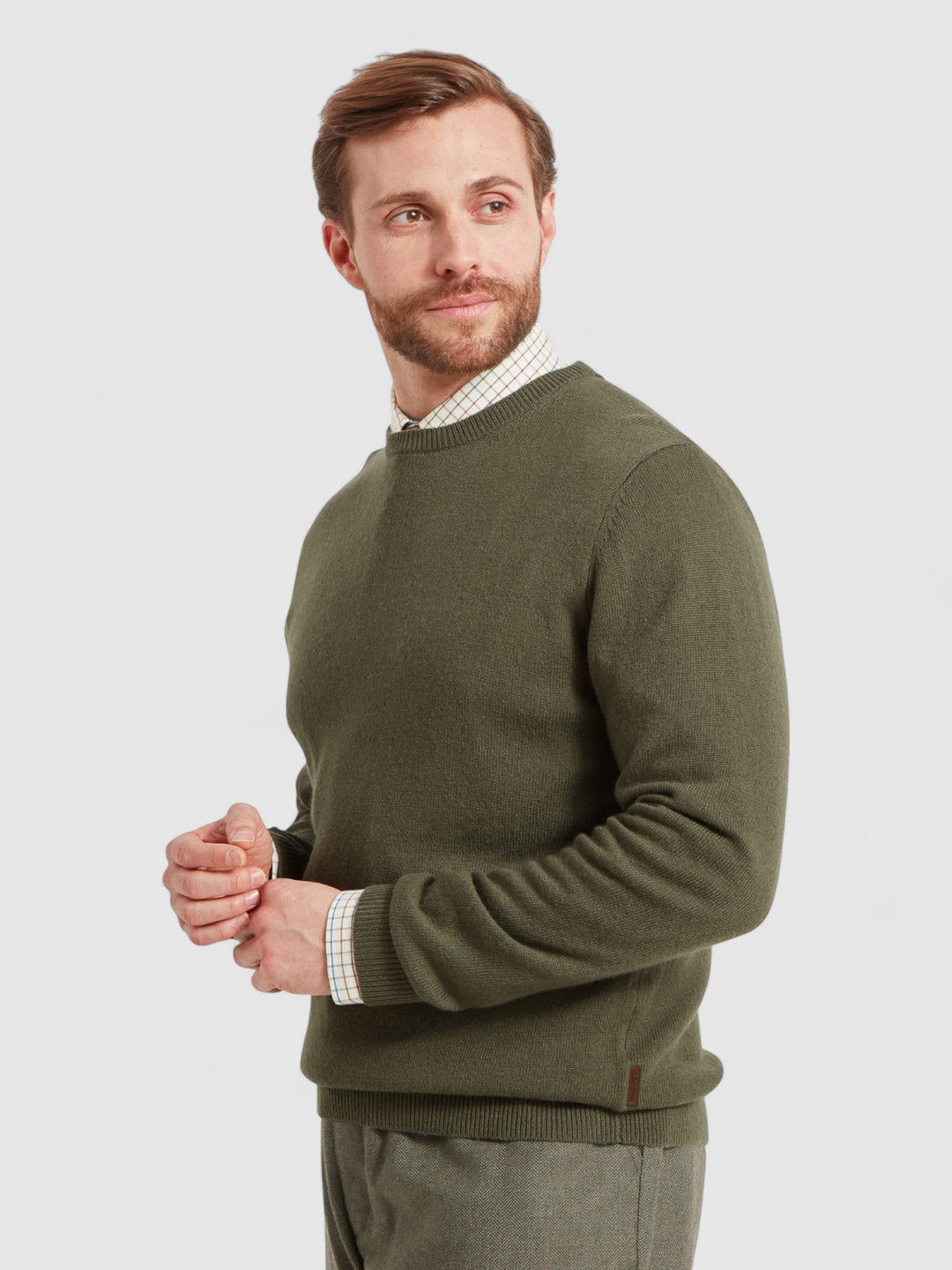 Schoffel Lewis Lambswool Crew Neck Jumper Woodland
