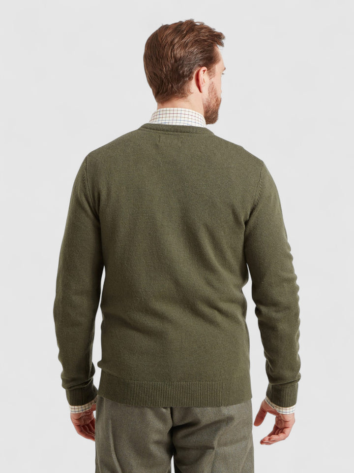 Schoffel Lewis Lambswool Crew Neck Jumper Woodland