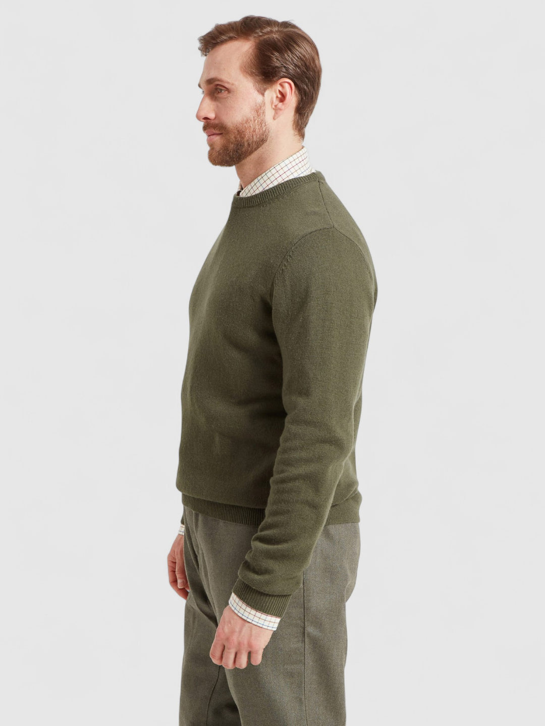 Schoffel Lewis Lambswool Crew Neck Jumper Woodland