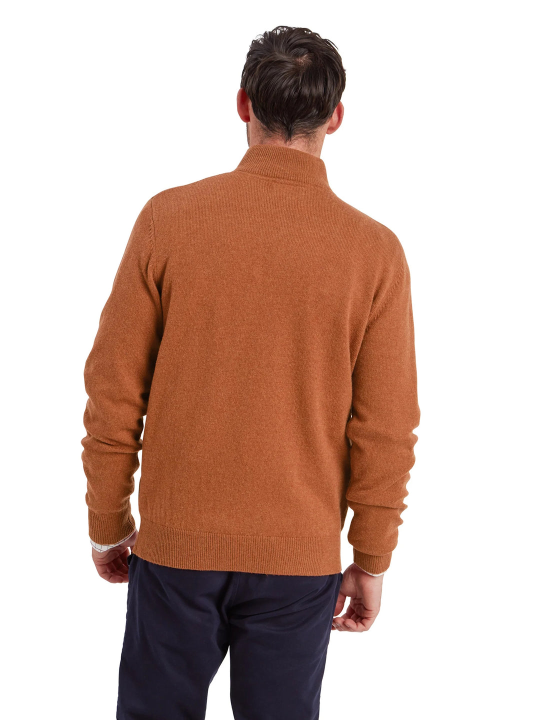 Schoffel Lewis Lambswool Quarter Zip Jumper Brick