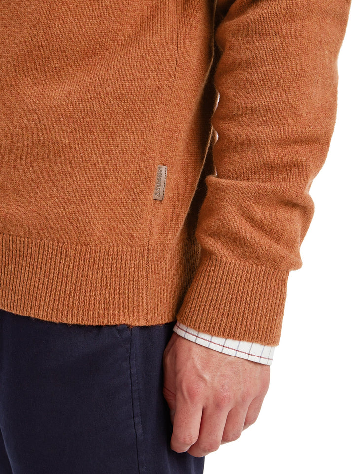 Schoffel Lewis Lambswool Quarter Zip Jumper Brick