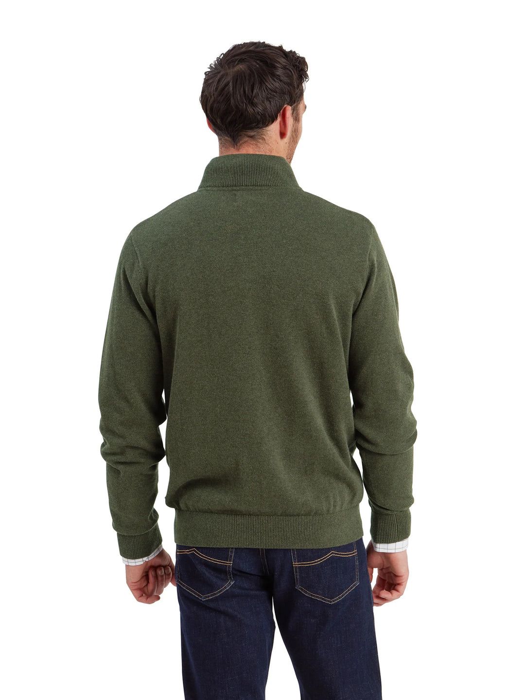 Schoffel Lewis Lambswool Quarter Zip Jumper Woodland