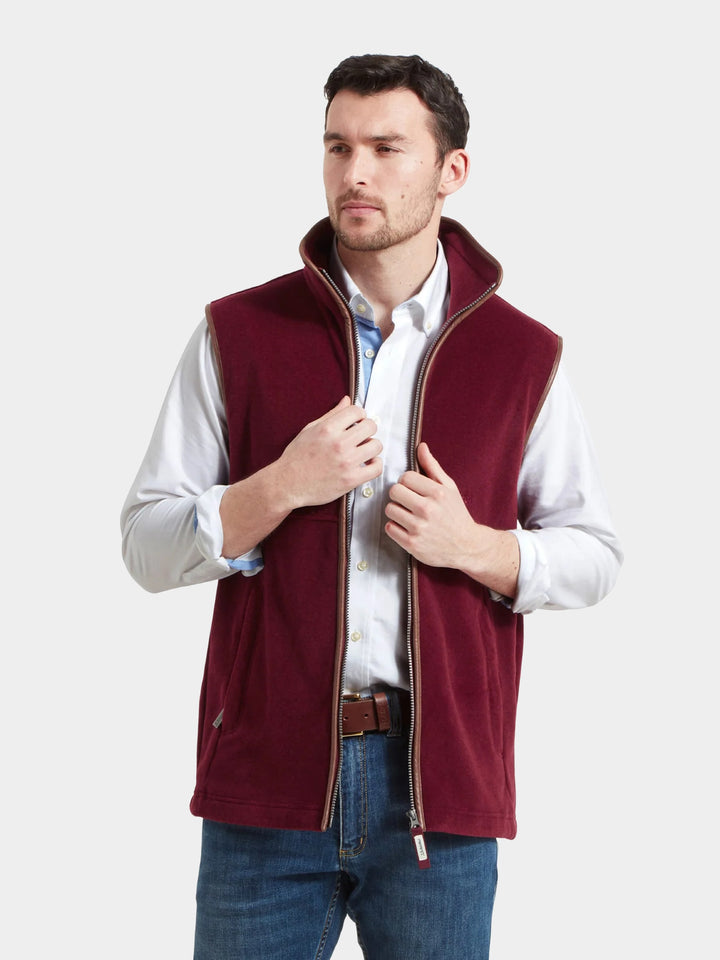 Schoffel Oakham Fleece Gilet Claret