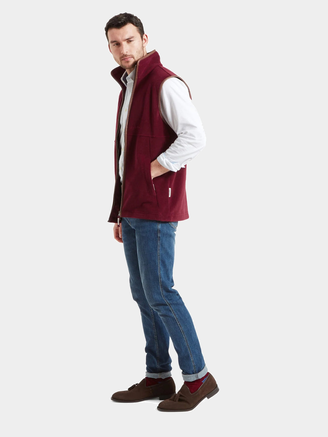 Schoffel Oakham Fleece Gilet Claret