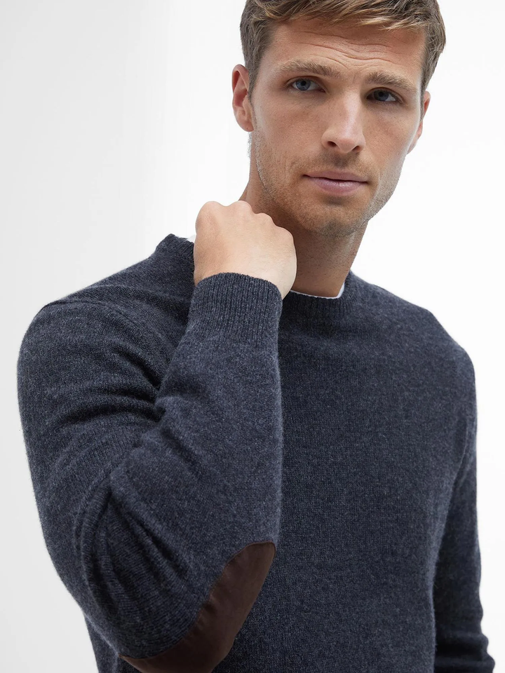 Barbour Essential Patch Crew Jumper Charcoal