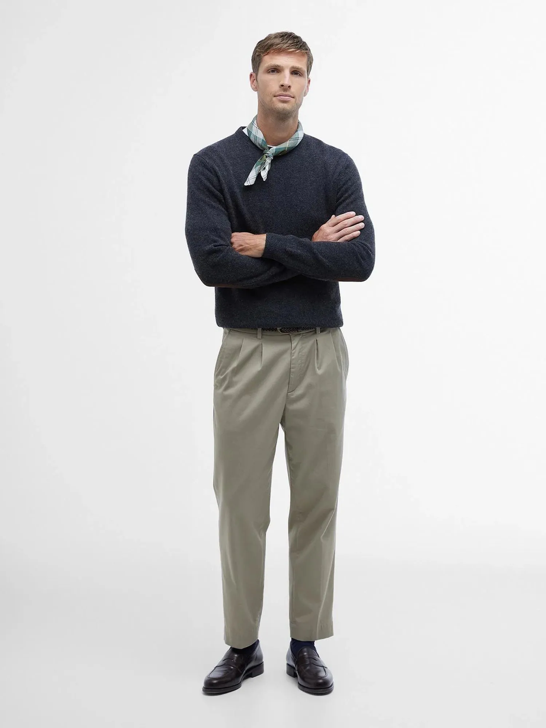 Barbour Essential Patch Crew Jumper Charcoal
