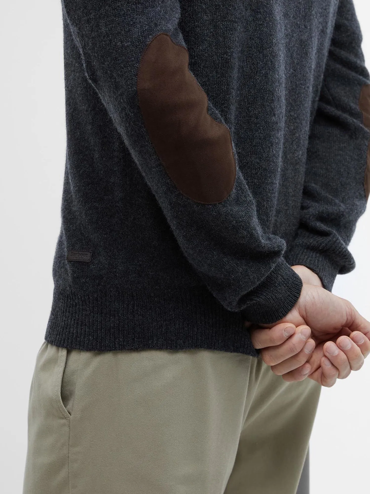 Barbour Essential Patch Crew Jumper Charcoal