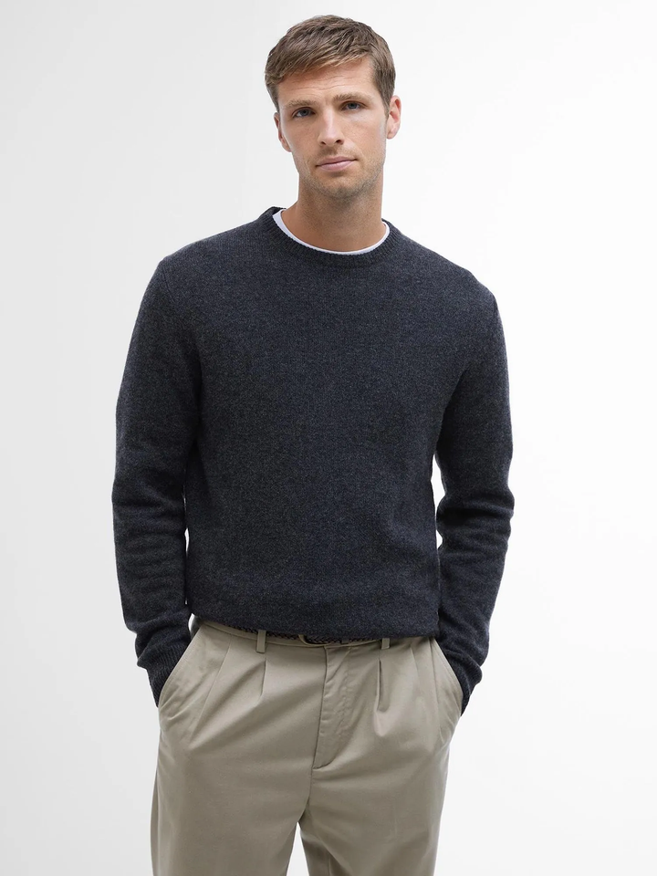 Barbour Essential Patch Crew Jumper Charcoal