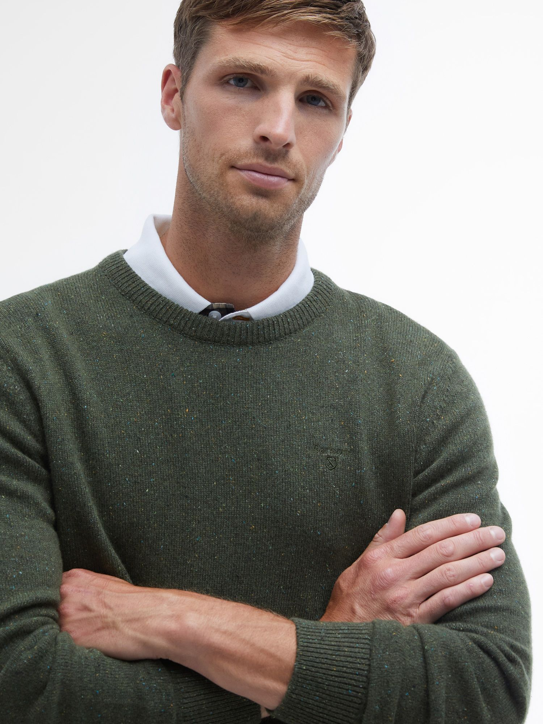 Barbour Essential Tisbury Crew Neck Forest Green