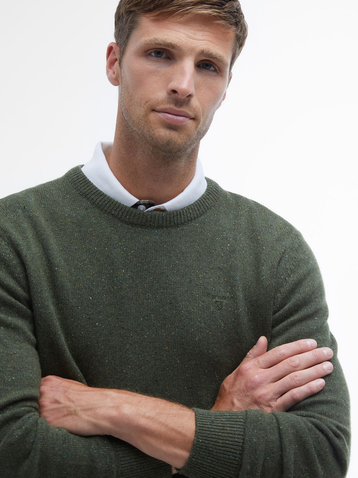 Barbour Essential Tisbury Crew Neck Forest Green