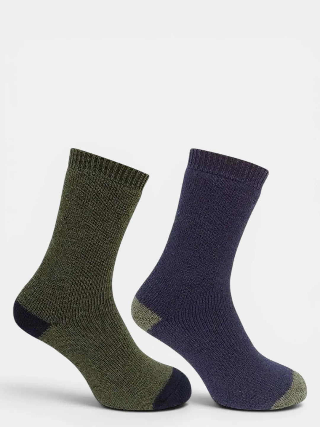 Hoggs Twin Pack Short Welly Socks Green/Navy