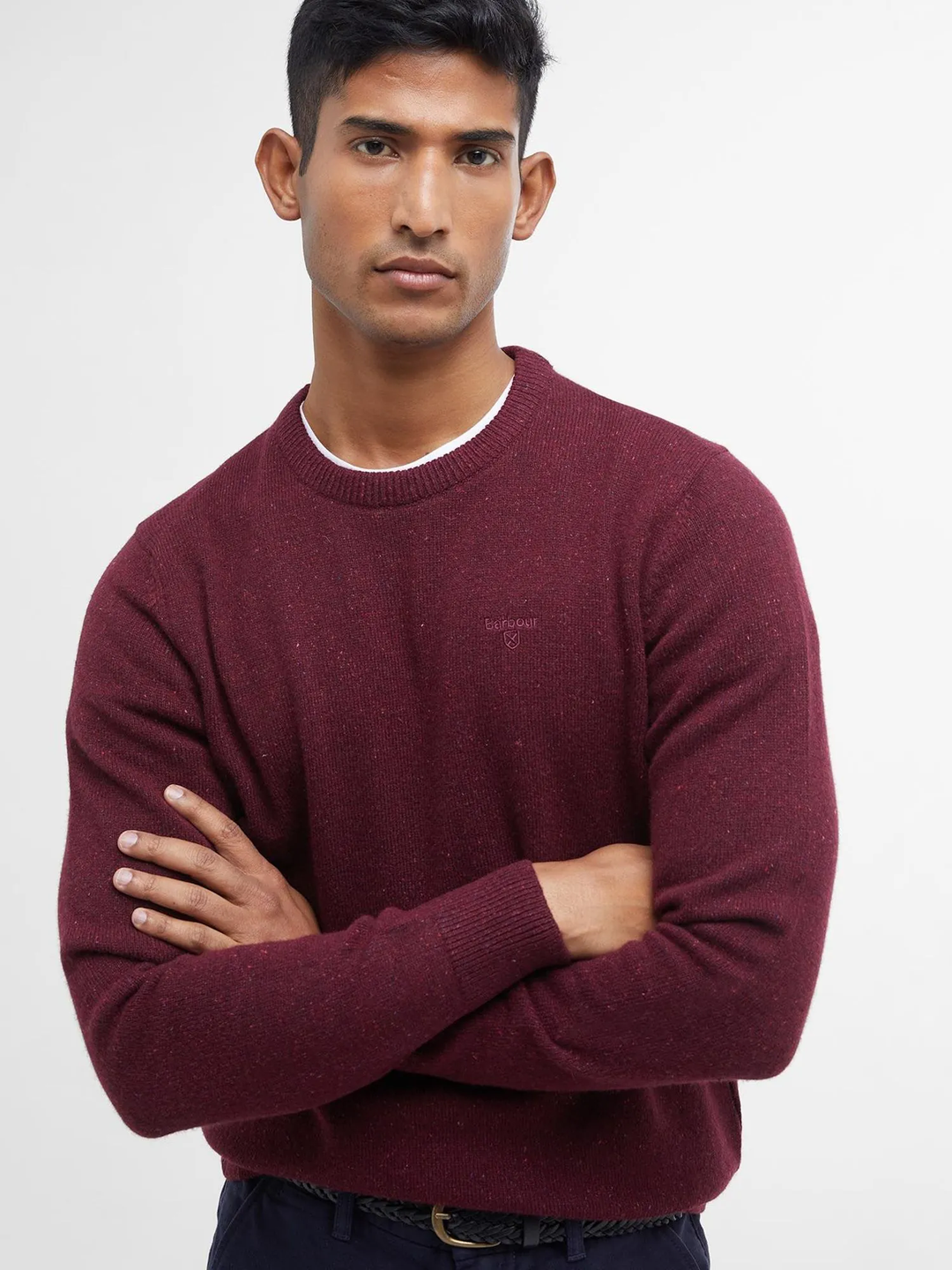 Barbour Essential Tisbury Crew Jumper Ruby