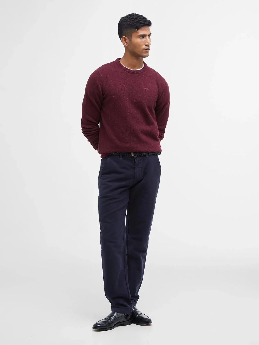 Barbour Essential Tisbury Crew Jumper Ruby