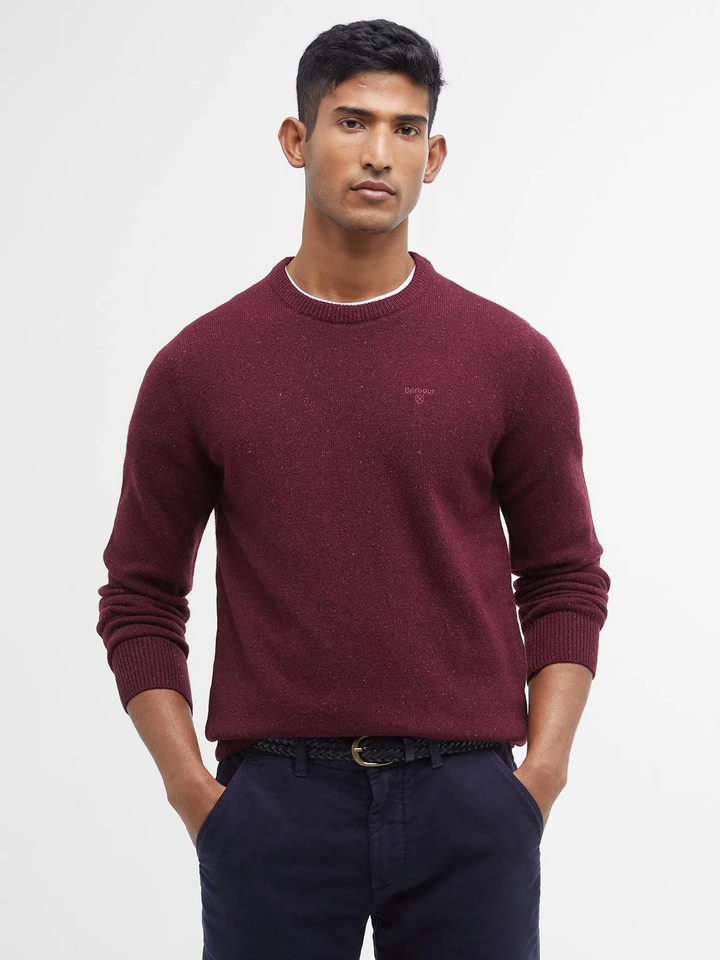 Barbour Essential Tisbury Crew Jumper Ruby