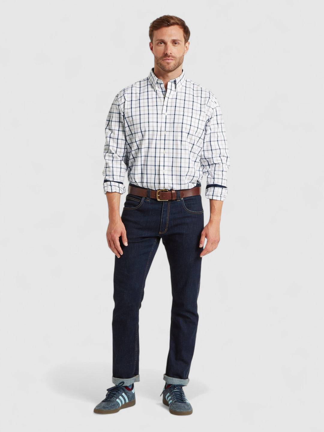 Schoffel Brancaster Classic Shirt Oxford Navy Check