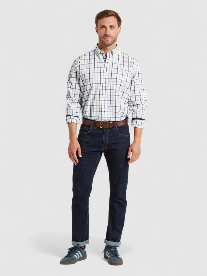 Schoffel Brancaster Classic Shirt Oxford Navy Check